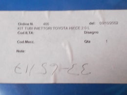 Polttoaineen ruiskutusputket  33-65117.   Toyota Hiace Van  (H100),  1998 ccm  (2.0 bensiini),  1990-2004